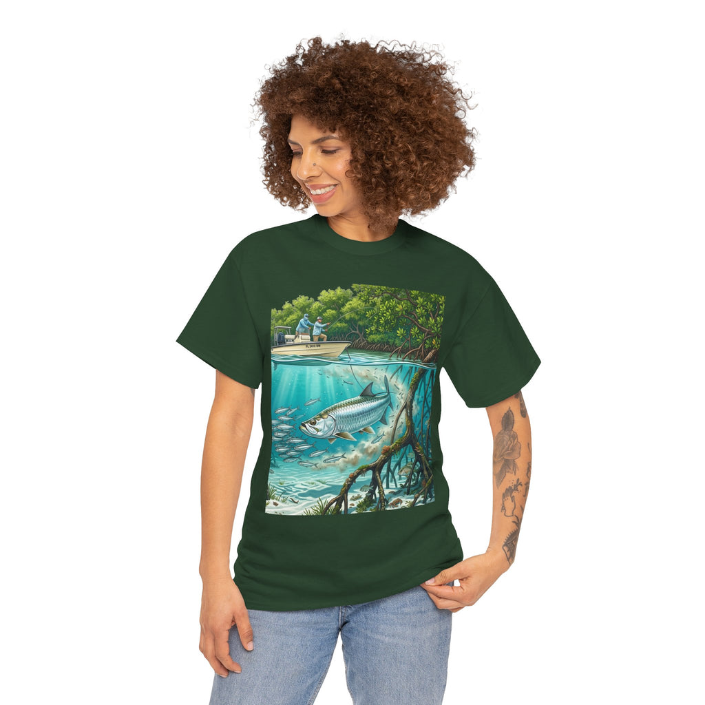 Fishing T-Shirt — "Back-Bay Rebel" Mangrove Born Graphic Tee