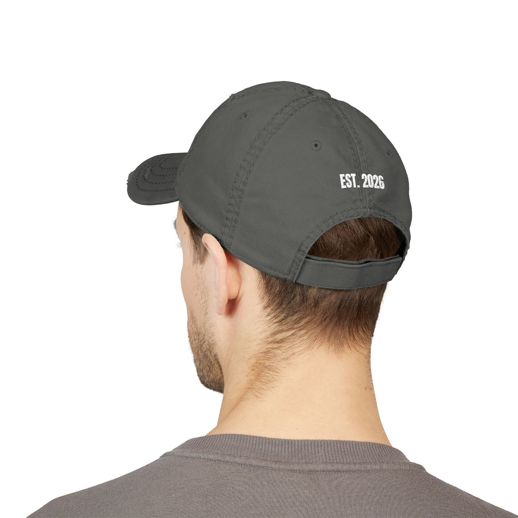 Distressed Dad Hat — "Fueling the System, Draining the Pockets" Embroidered Cap (Est. 2026)
