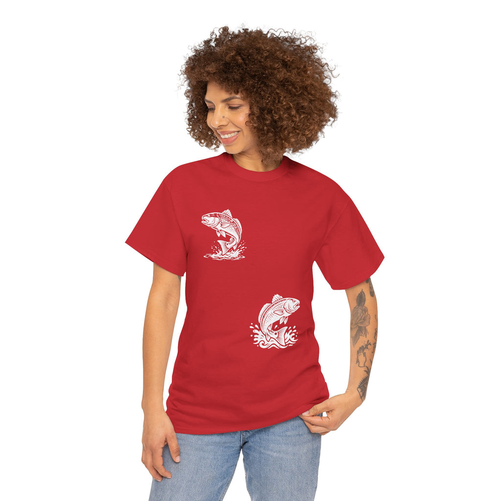 Go Track a Redfish Tee — Fishing Graphic T-Shirt with 'The Apps Are Tracking You' Slogan