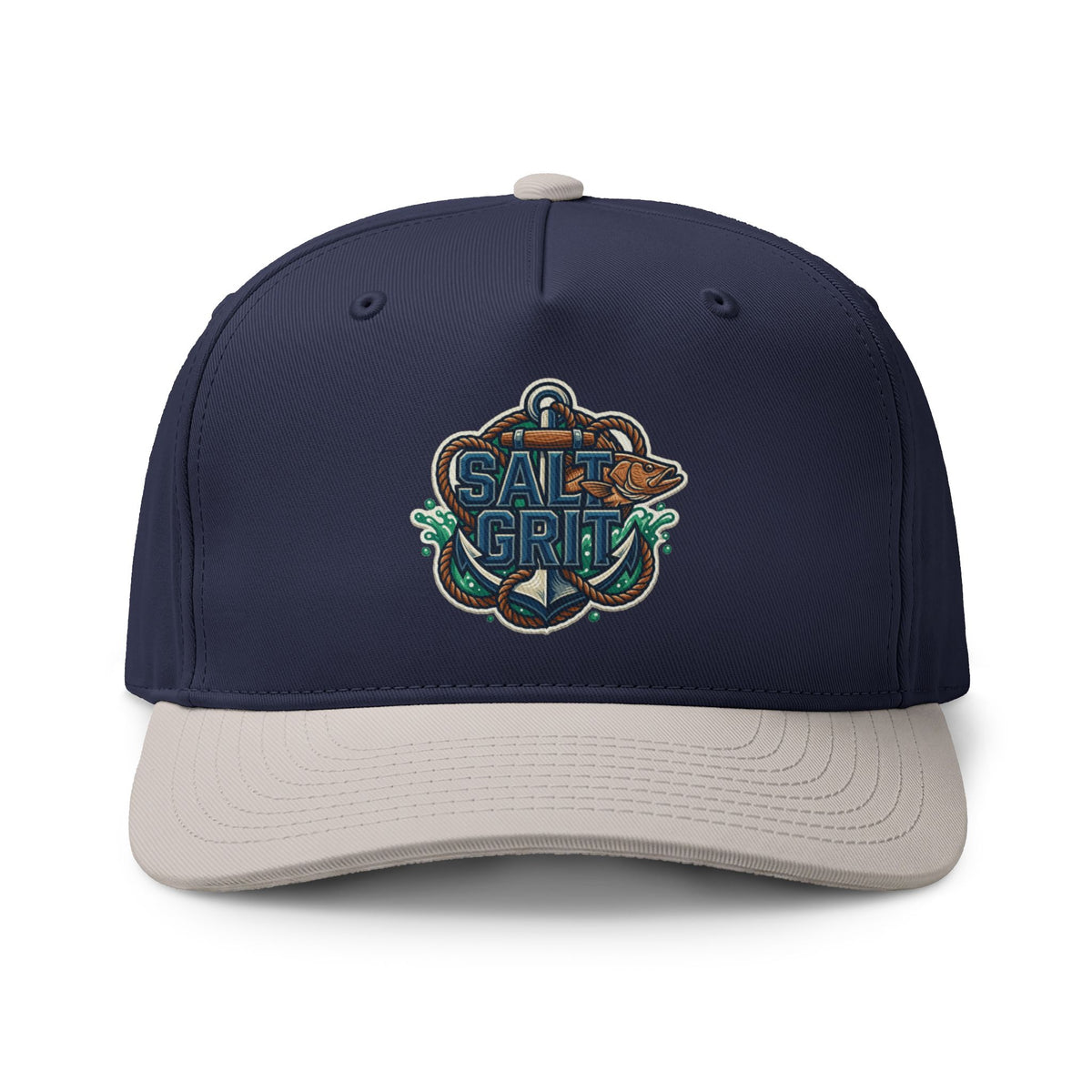 Salt & Grit Two-Tone Cap — Nautical Anchor Embroidered Trucker Hat