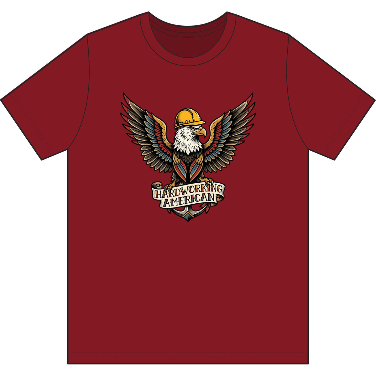Hardworking American Eagle Tee — "Hardworking American" Patriotic Workwear T‑Shirt