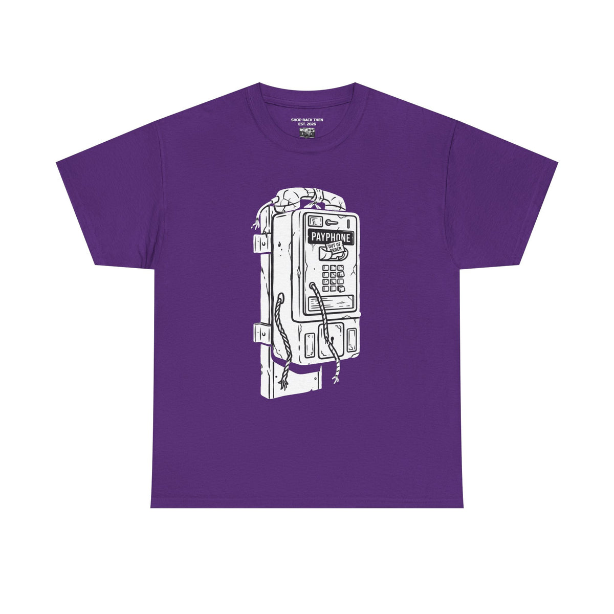 Retro Payphone T‑Shirt — "Back in the Day We Were Free Not Tracked" Vintage Camera Tee