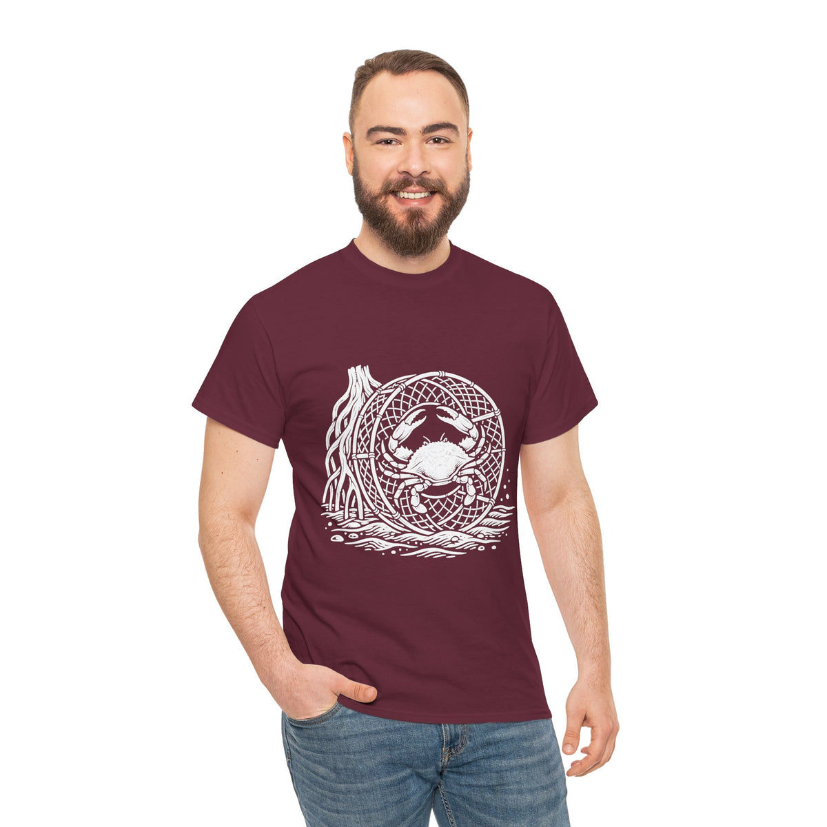 Crab Crew Graphic Tee — "Hauling Rebels Blue Crab Crew" Cotton T-Shirt