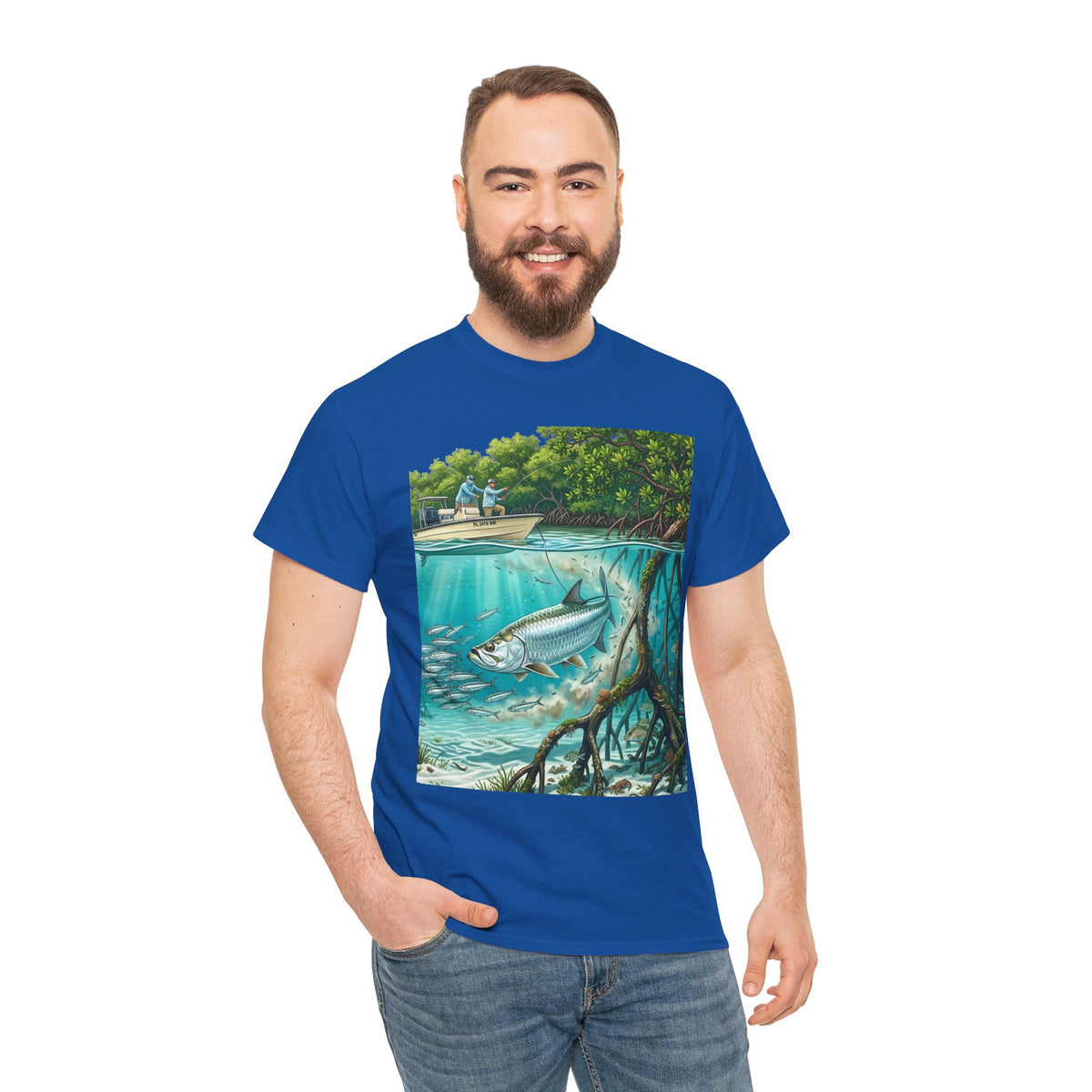 Fishing T-Shirt — "Back-Bay Rebel" Mangrove Born Graphic Tee