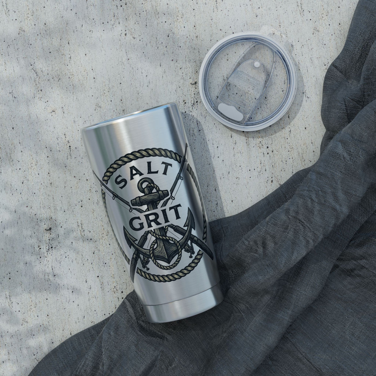 Salt & Grit Anchor 20oz Tumbler — Nautical Stainless Steel Travel Cup