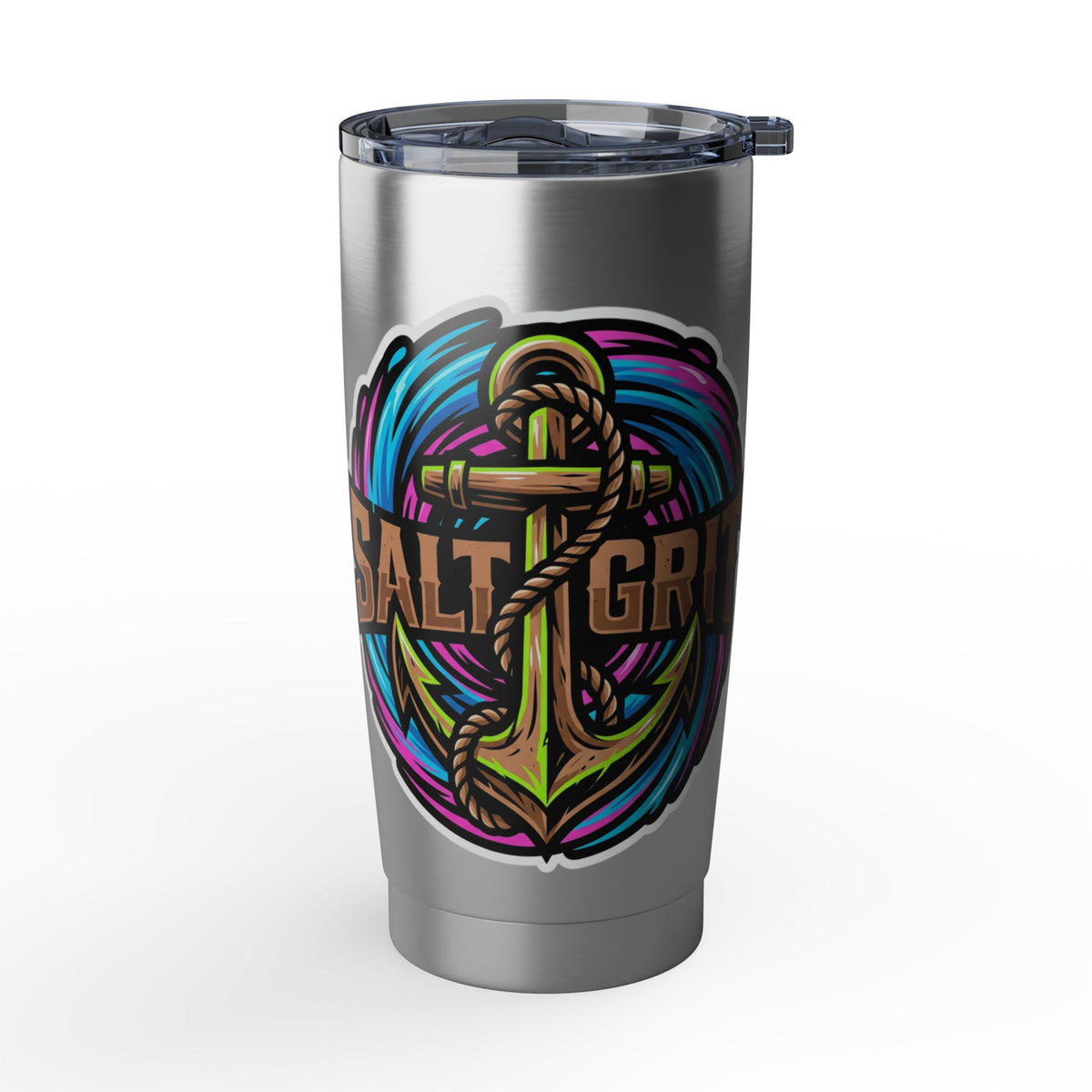 Vagabond 20oz Tumbler — Colorful Nomad Travel Mug with 'Savage Spirit' Graphic