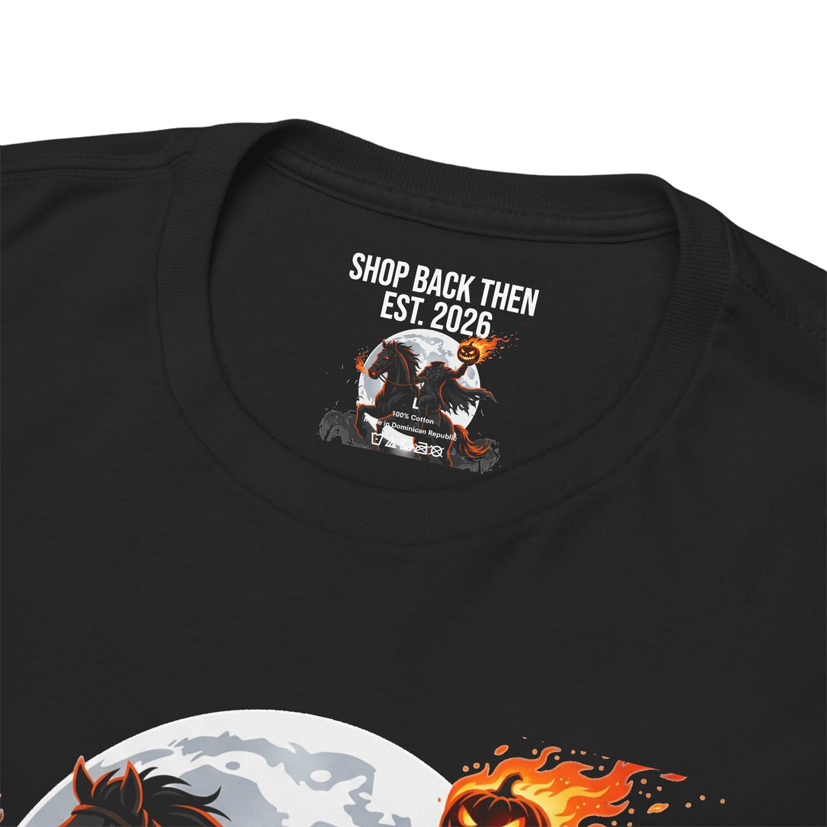 Headless Horseman Pumpkin Rider T‑Shirt — Halloween Gothic Horseman Tee
