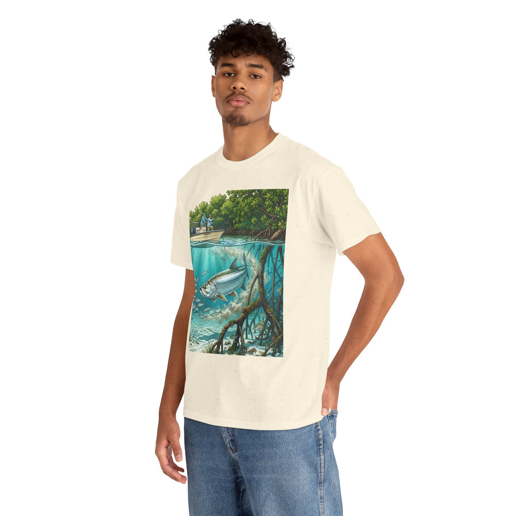 Fishing T-Shirt — "Back-Bay Rebel" Mangrove Born Graphic Tee