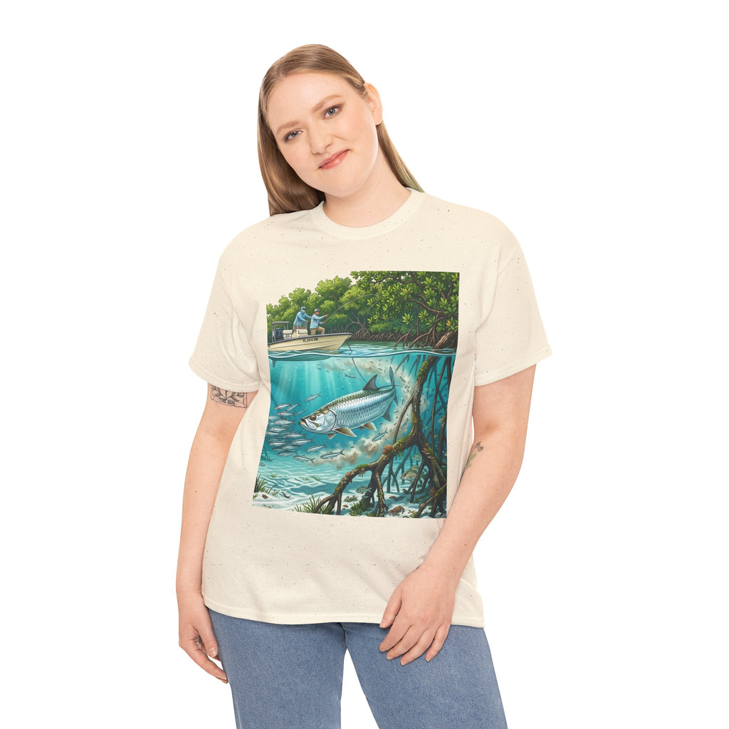 Fishing T-Shirt — "Back-Bay Rebel" Mangrove Born Graphic Tee