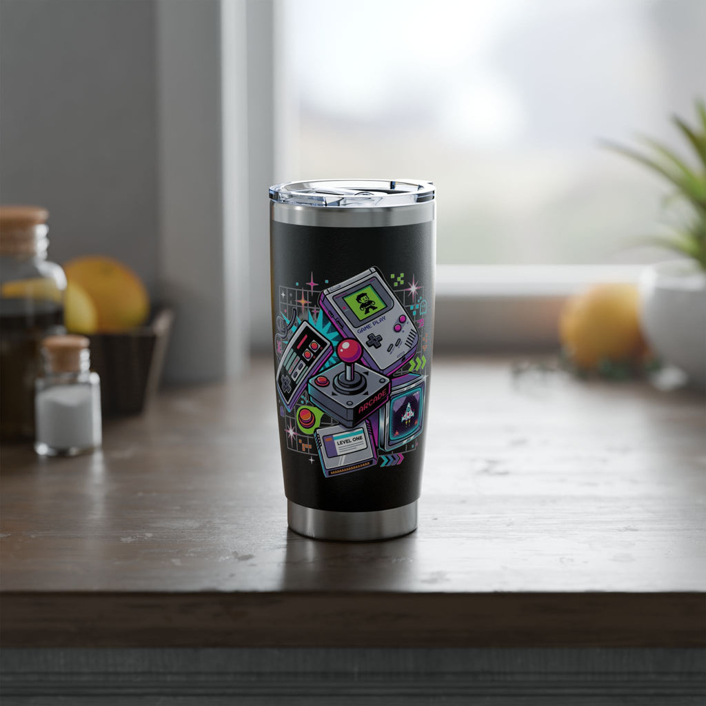 Retro Gaming 20oz Tumbler — Vagabond Arcade Stainless Travel Cup