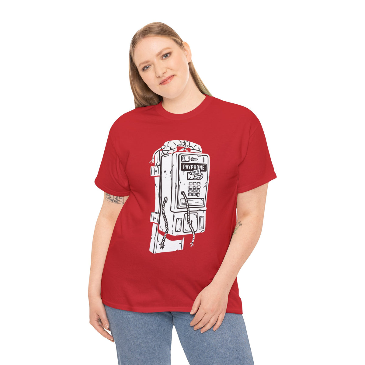 Retro Payphone T‑Shirt — "Back in the Day We Were Free Not Tracked" Vintage Camera Tee