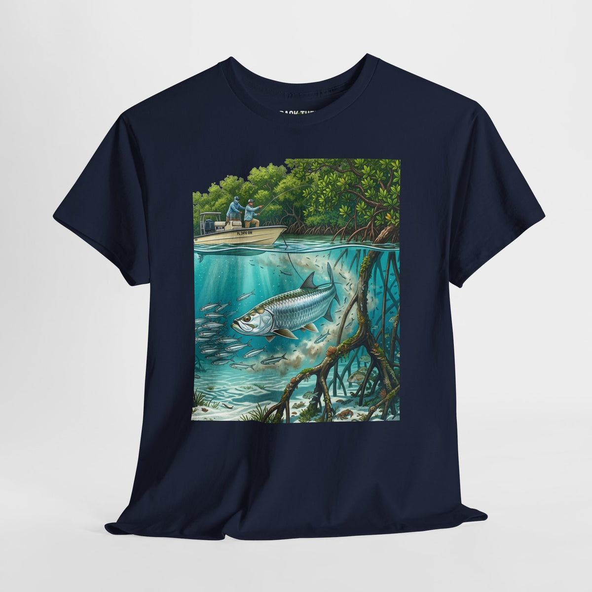 Fishing T-Shirt — "Back-Bay Rebel" Mangrove Born Graphic Tee