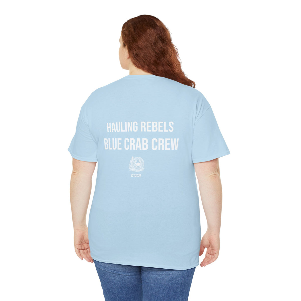 Crab Crew Graphic Tee — "Hauling Rebels Blue Crab Crew" Cotton T-Shirt