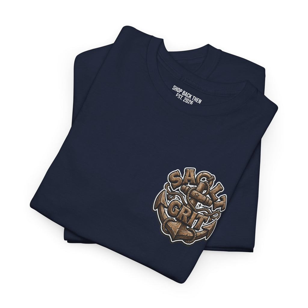 Fish Crest T‑Shirt — Vintage Nautical Trout Emblem Tee
