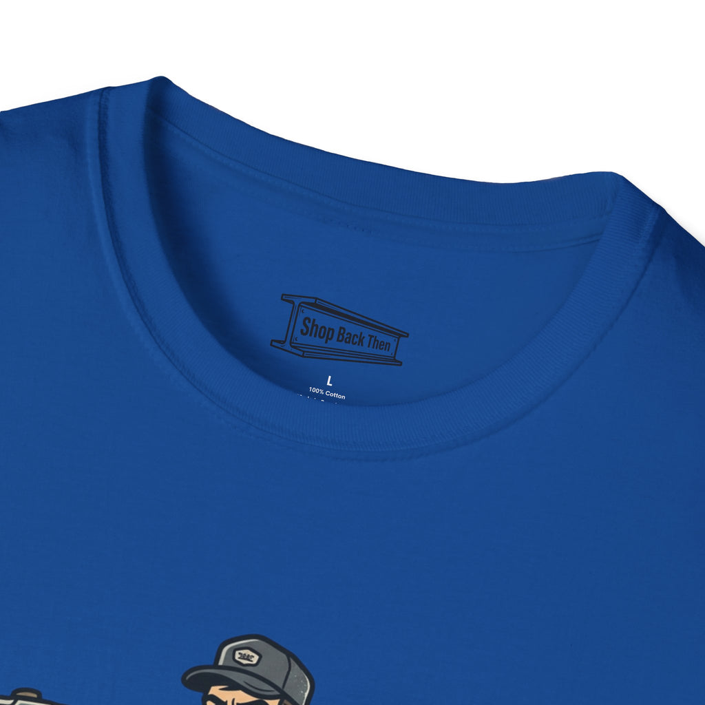 Builder Tee – "Didn't Need An App" Vintage Tradesman Graphic