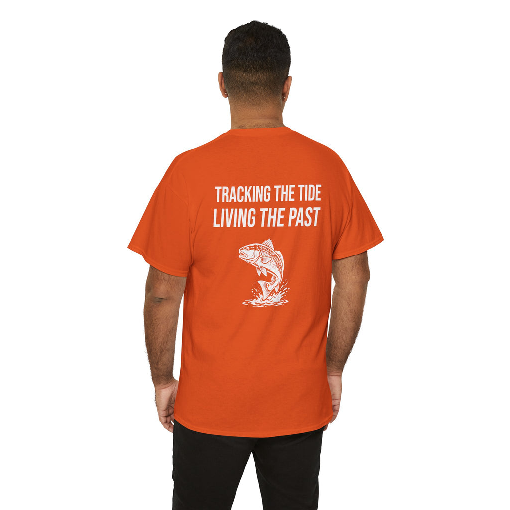 Fishing Tee — "Tracking the Tide, Living the Past" Graphic Shirt