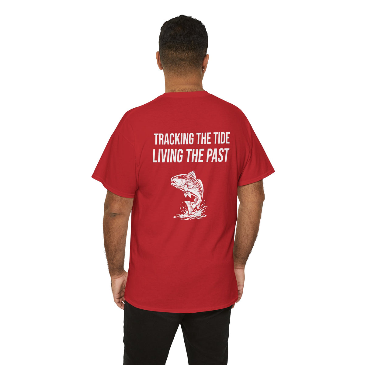 Fishing Tee — "Tracking the Tide, Living the Past" Graphic Shirt