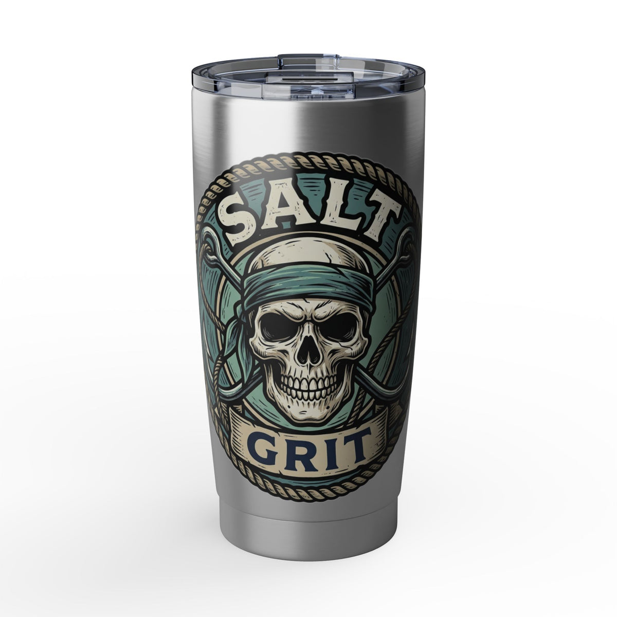 Tumbler — 'Salt Grit' Skull Nautical 20oz Insulated Travel Cup
