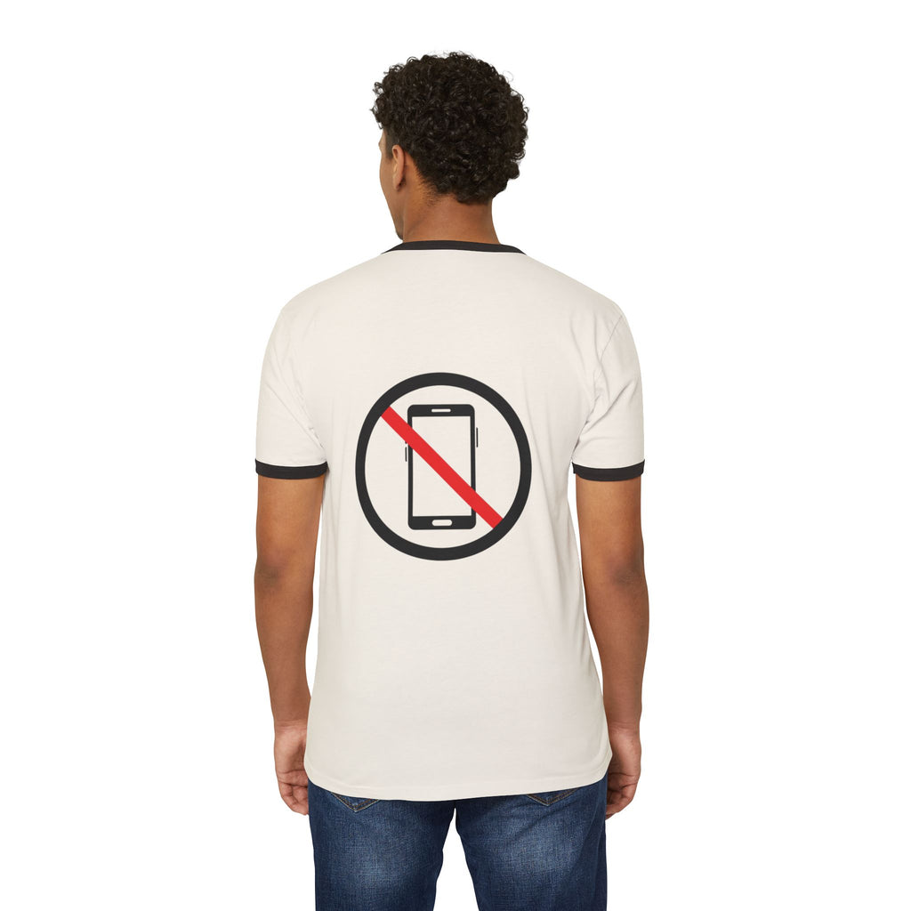 Ringer T-Shirt "I Miss The Days When The Only Thing Vibrating..." – No Phone Graphic