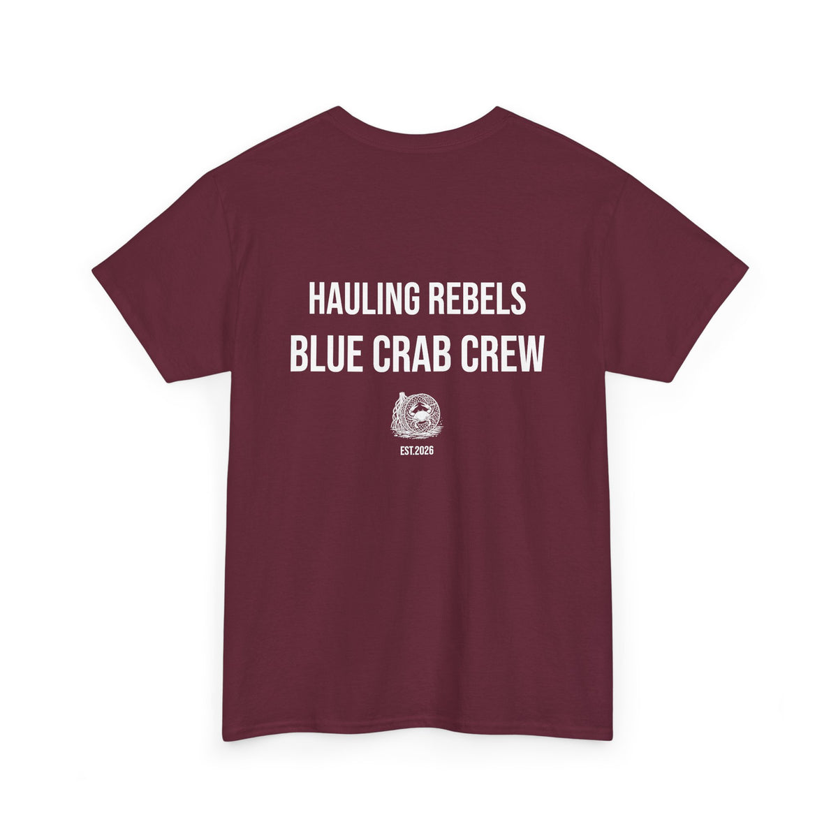 Crab Crew Graphic Tee — "Hauling Rebels Blue Crab Crew" Cotton T-Shirt