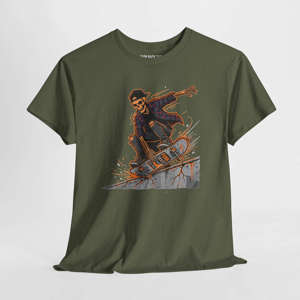 Skateboard Skull Skate Tee – Retro Skateboarding Graphic Shirt