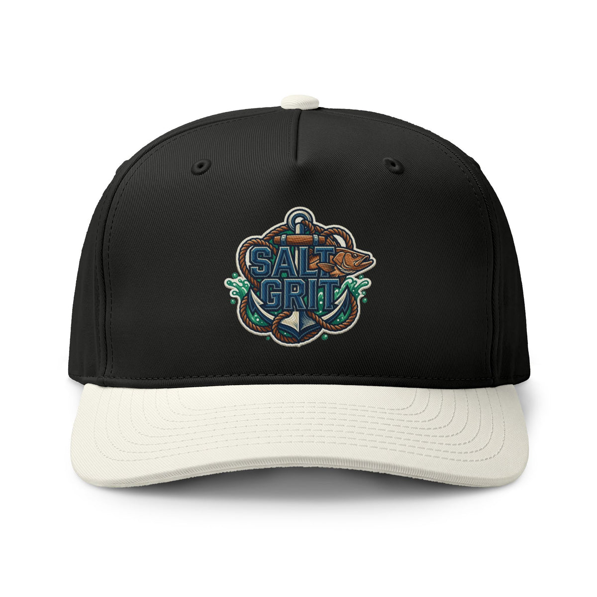 Salt & Grit Two-Tone Cap — Nautical Anchor Embroidered Trucker Hat