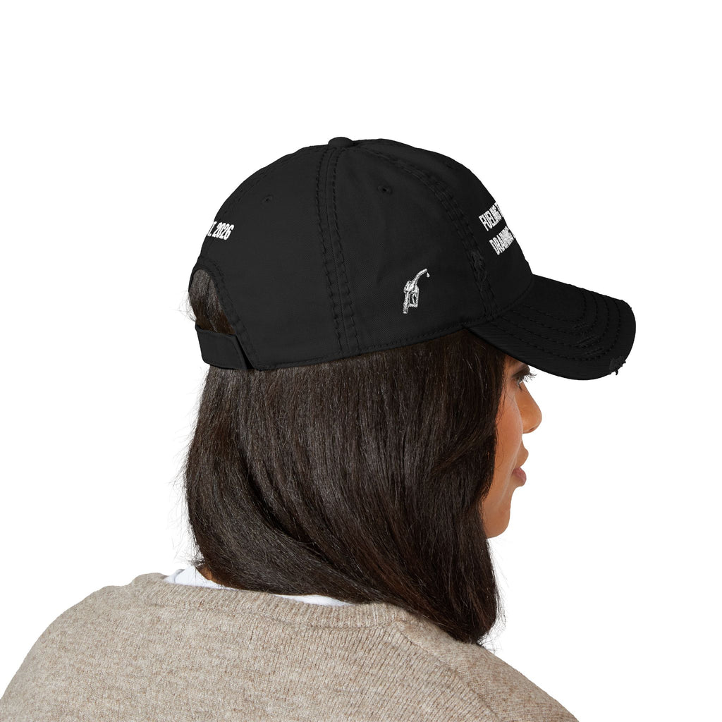 Distressed Dad Hat — "Fueling the System, Draining the Pockets" Embroidered Cap (Est. 2026)