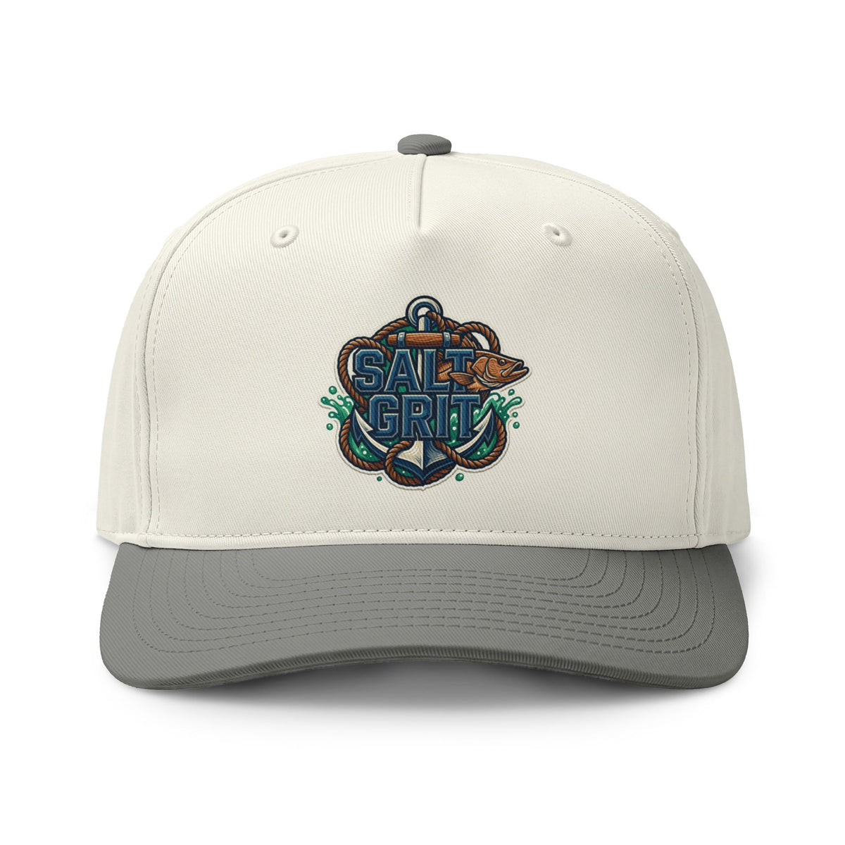 Salt & Grit Two-Tone Cap — Nautical Anchor Embroidered Trucker Hat