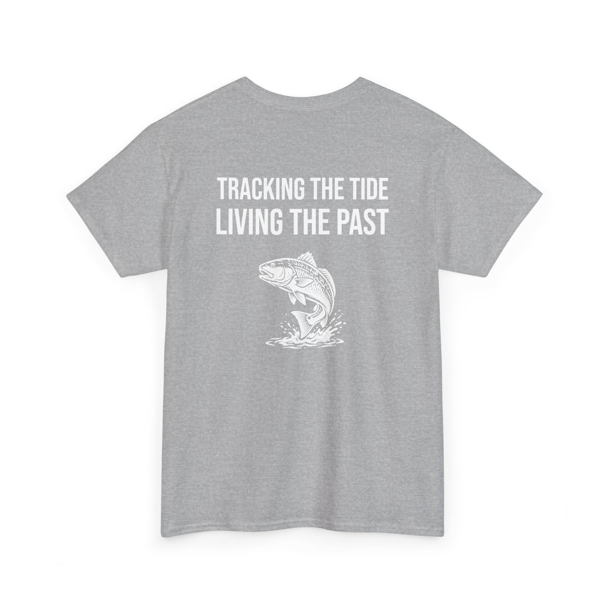 Fishing Tee — "Tracking the Tide, Living the Past" Graphic Shirt