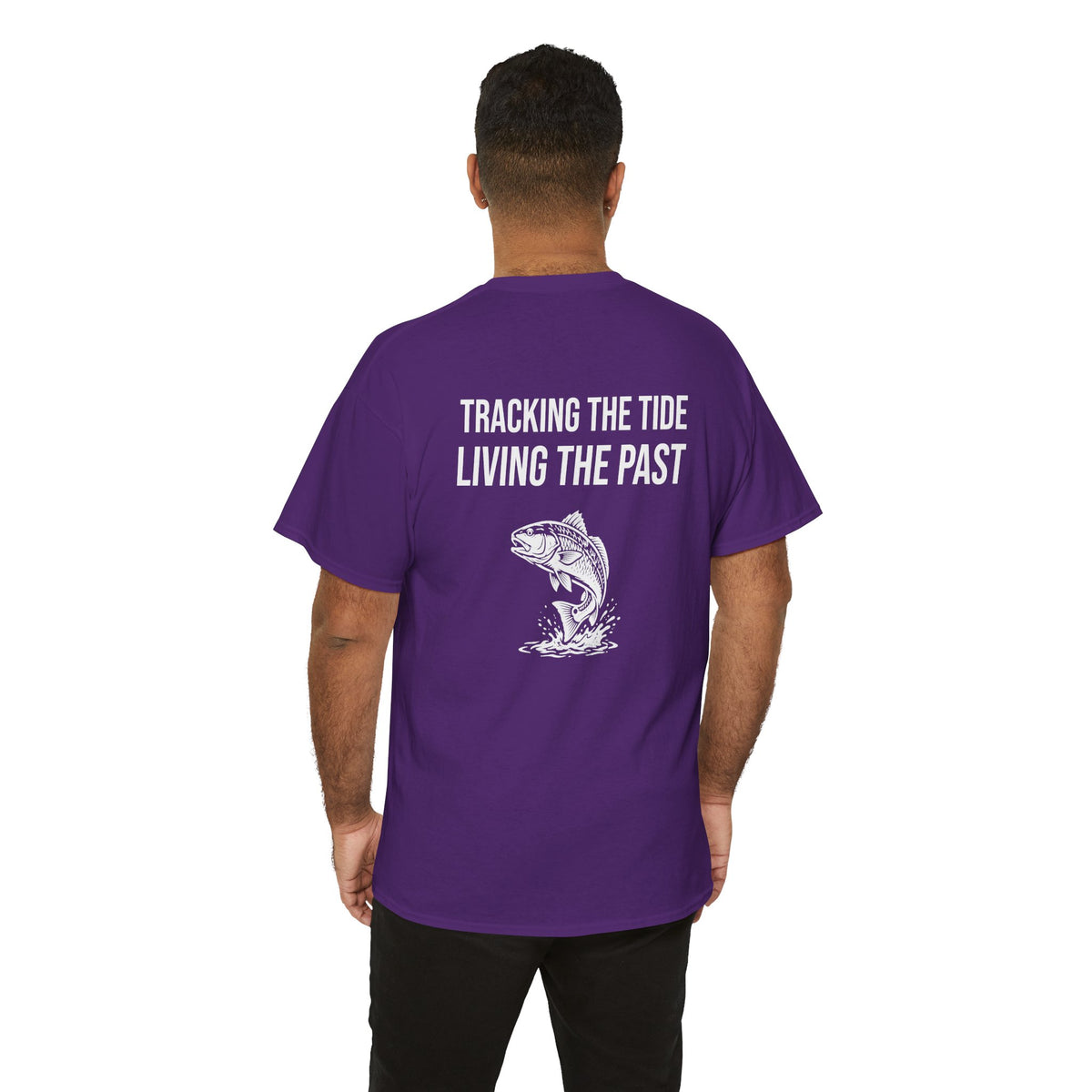 Fishing Tee — "Tracking the Tide, Living the Past" Graphic Shirt