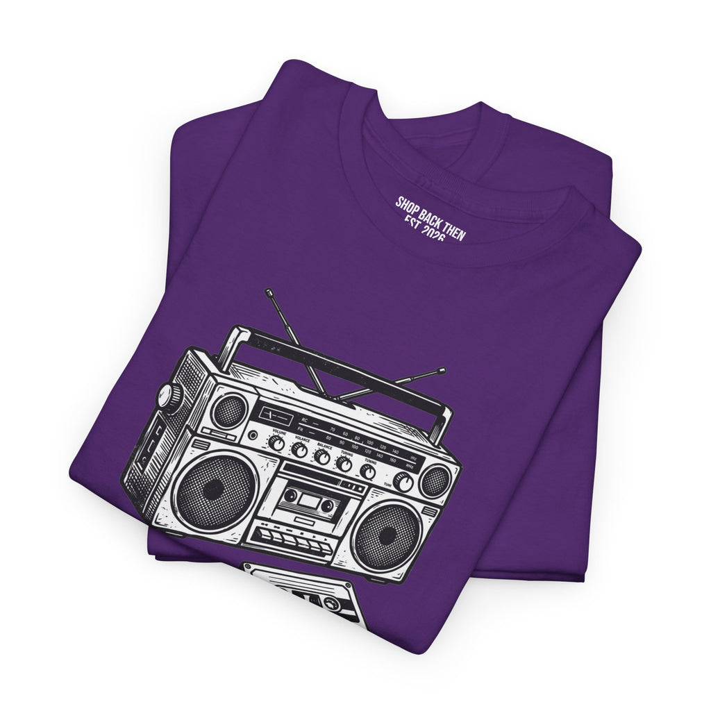 Vintage Boombox T-Shirt – Retro Cassette Player Graphic Tee