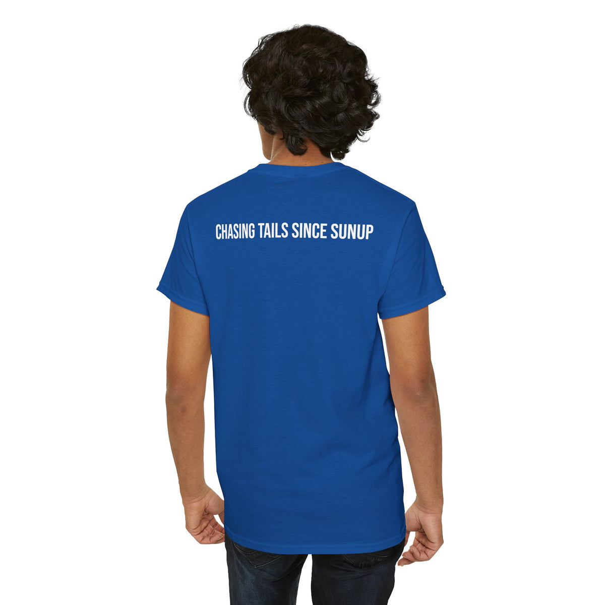 Fishing T-Shirt — Saltwater Tarpon Design with “Chasing Tails Since Sunup”