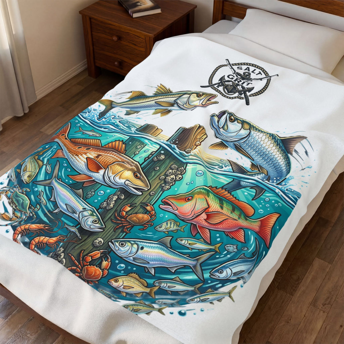Salt & Grit Fishing Blanket – Coastal Fish Throw