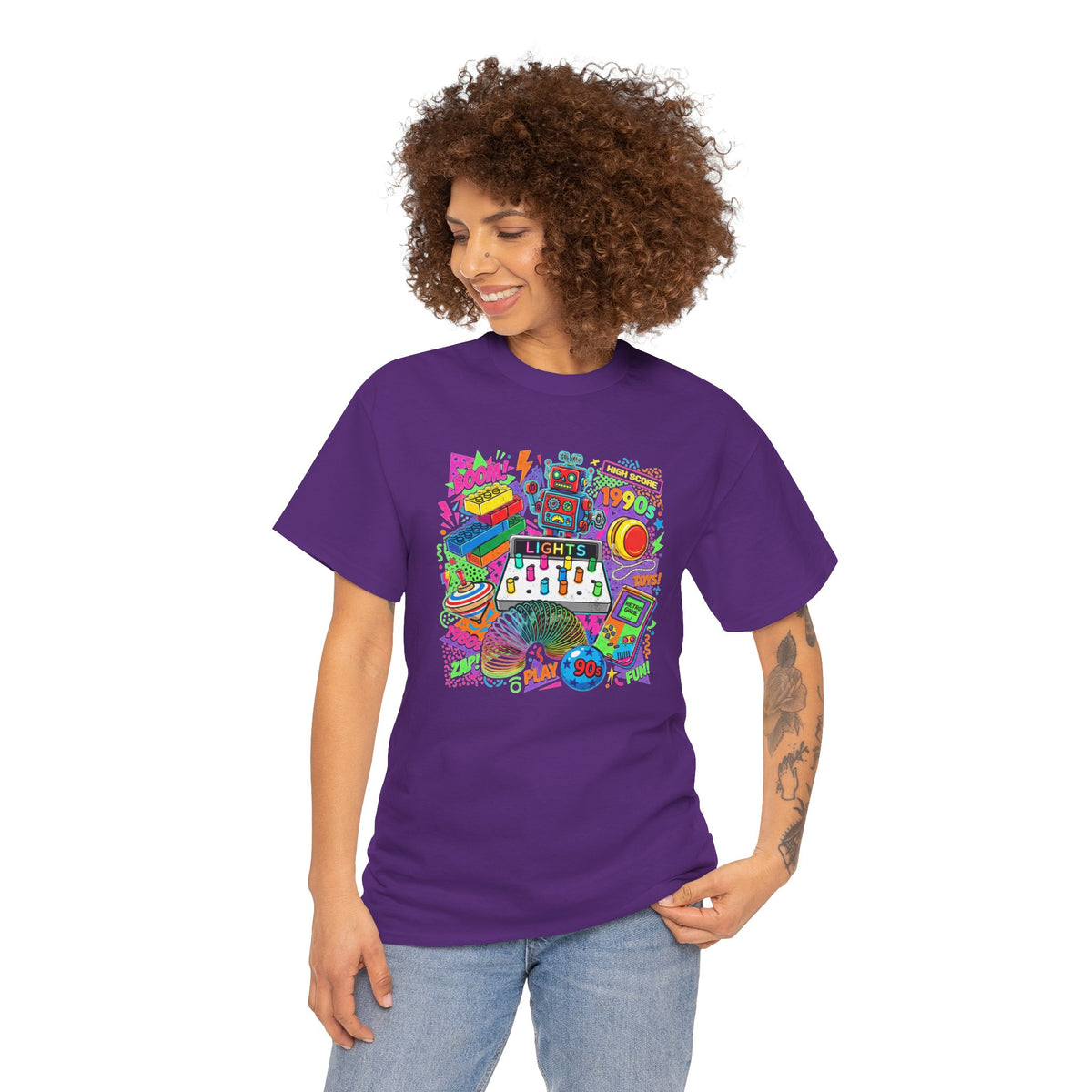 Retro Arcade Collage T‑Shirt — 80s Neon Gaming Nostalgia