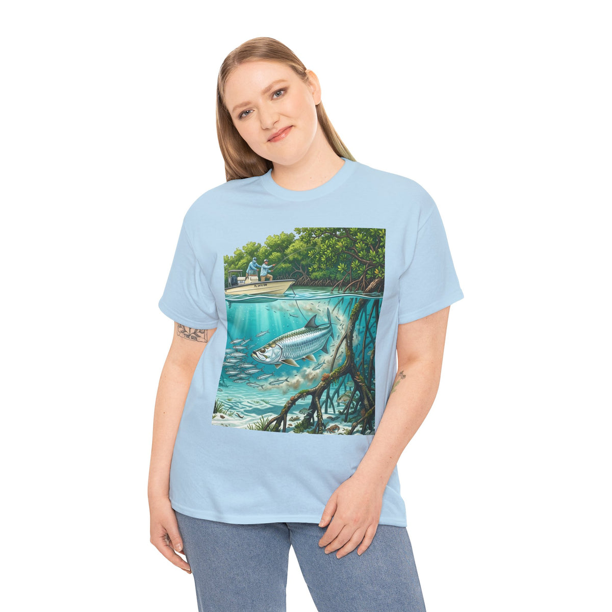 Fishing T-Shirt — "Back-Bay Rebel" Mangrove Born Graphic Tee