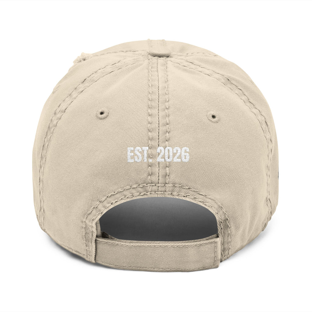 Distressed Dad Hat — "Fueling the System, Draining the Pockets" Embroidered Cap (Est. 2026)
