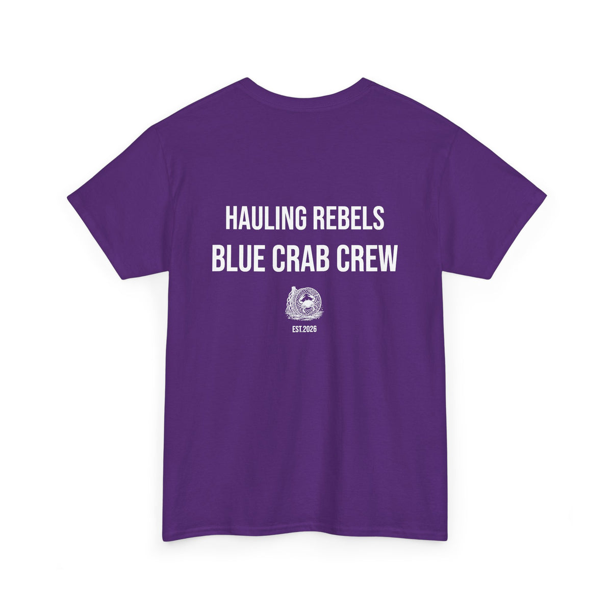 Crab Crew Graphic Tee — "Hauling Rebels Blue Crab Crew" Cotton T-Shirt