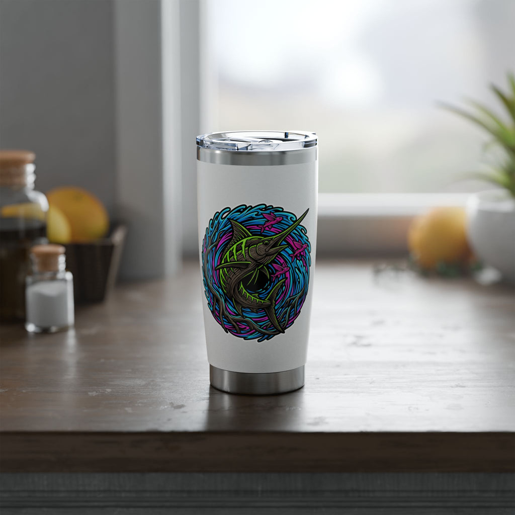 Vagabond 20oz Tumbler — Colorful Nomad Travel Mug with 'Savage Spirit' Graphic