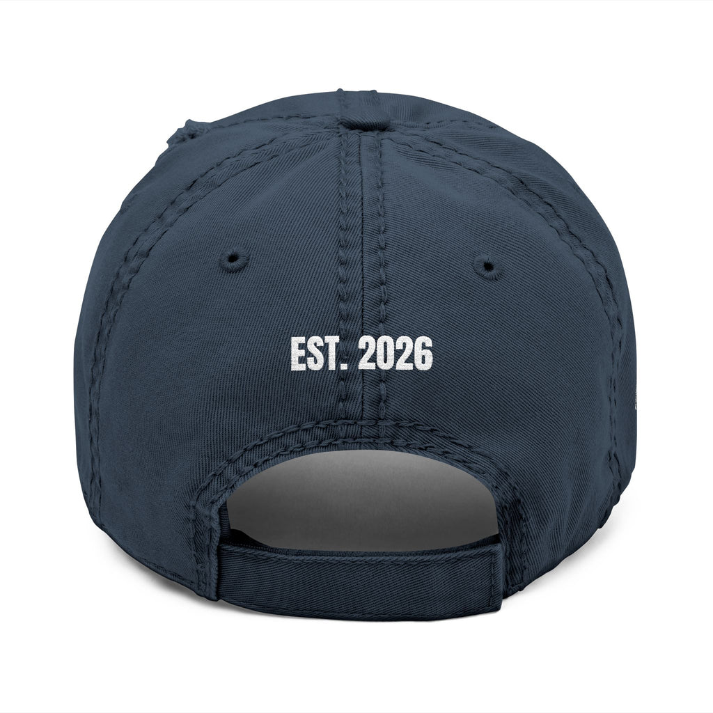 Distressed Dad Hat — "Fueling the System, Draining the Pockets" Embroidered Cap (Est. 2026)