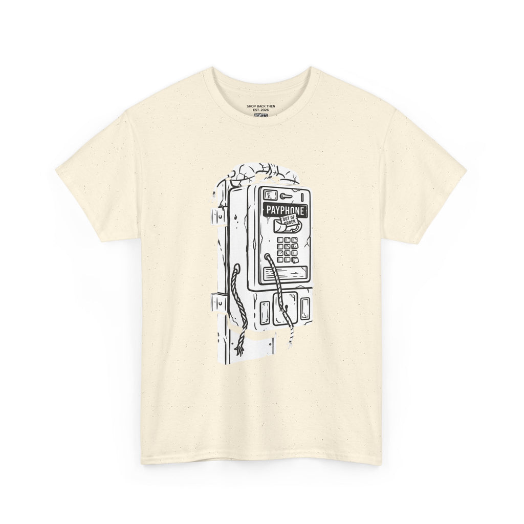 Retro Payphone T‑Shirt — "Back in the Day We Were Free Not Tracked" Vintage Camera Tee