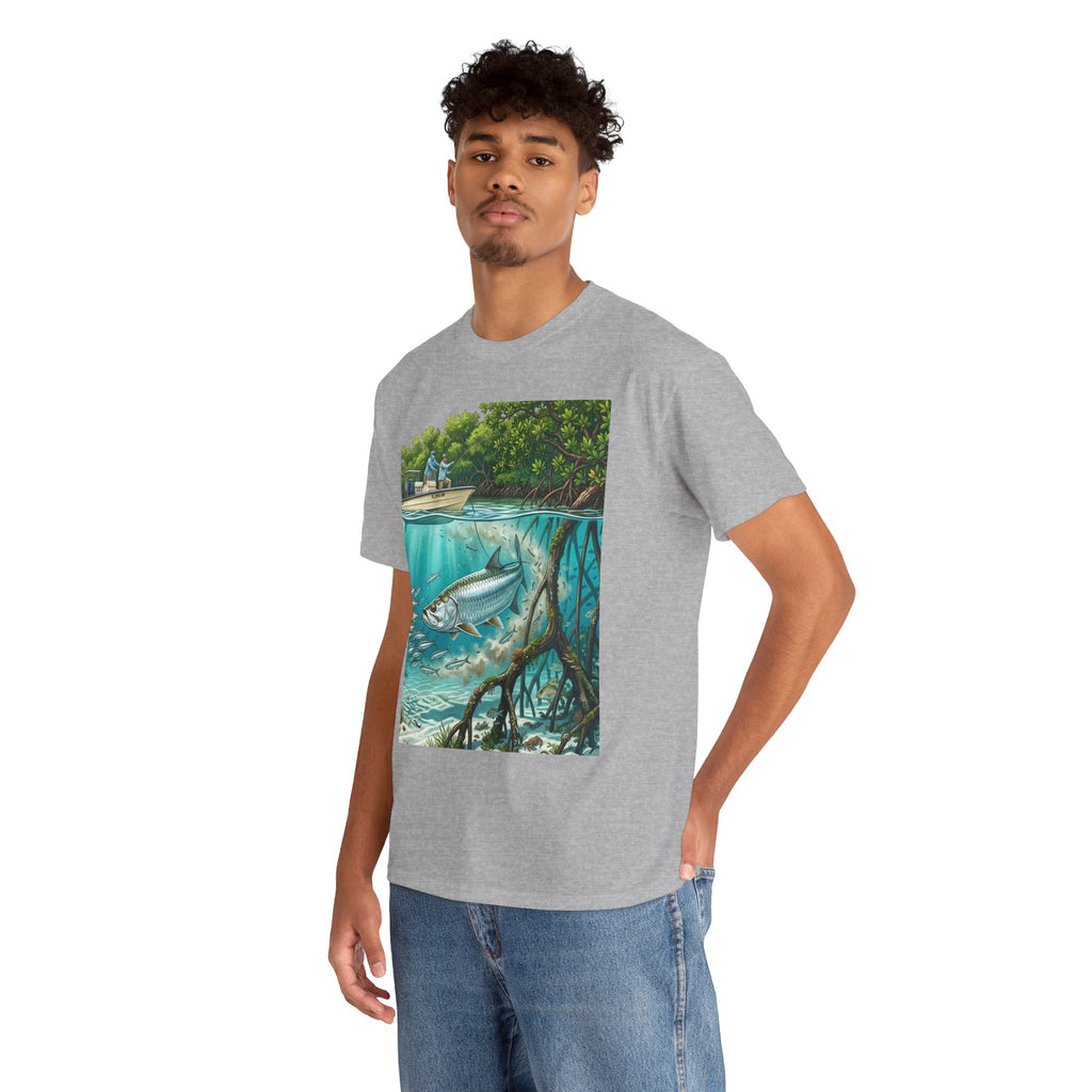 Fishing T-Shirt — "Back-Bay Rebel" Mangrove Born Graphic Tee