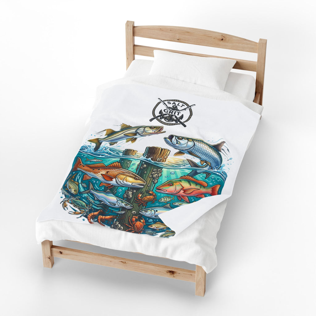Salt & Grit Fishing Blanket – Coastal Fish Throw