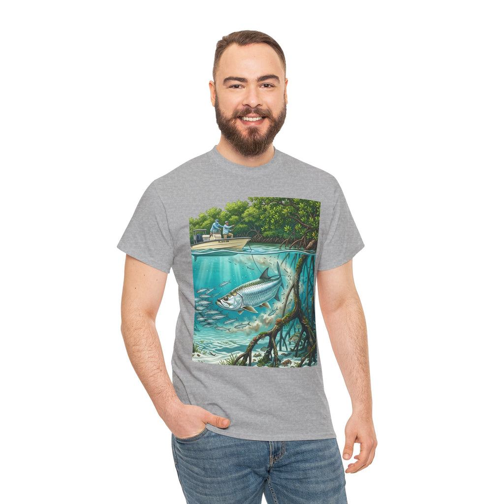 Fishing T-Shirt — "Back-Bay Rebel" Mangrove Born Graphic Tee