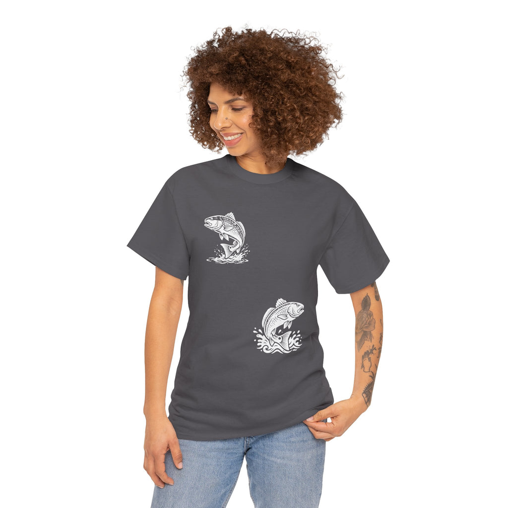 Go Track a Redfish Tee — Fishing Graphic T-Shirt with 'The Apps Are Tracking You' Slogan