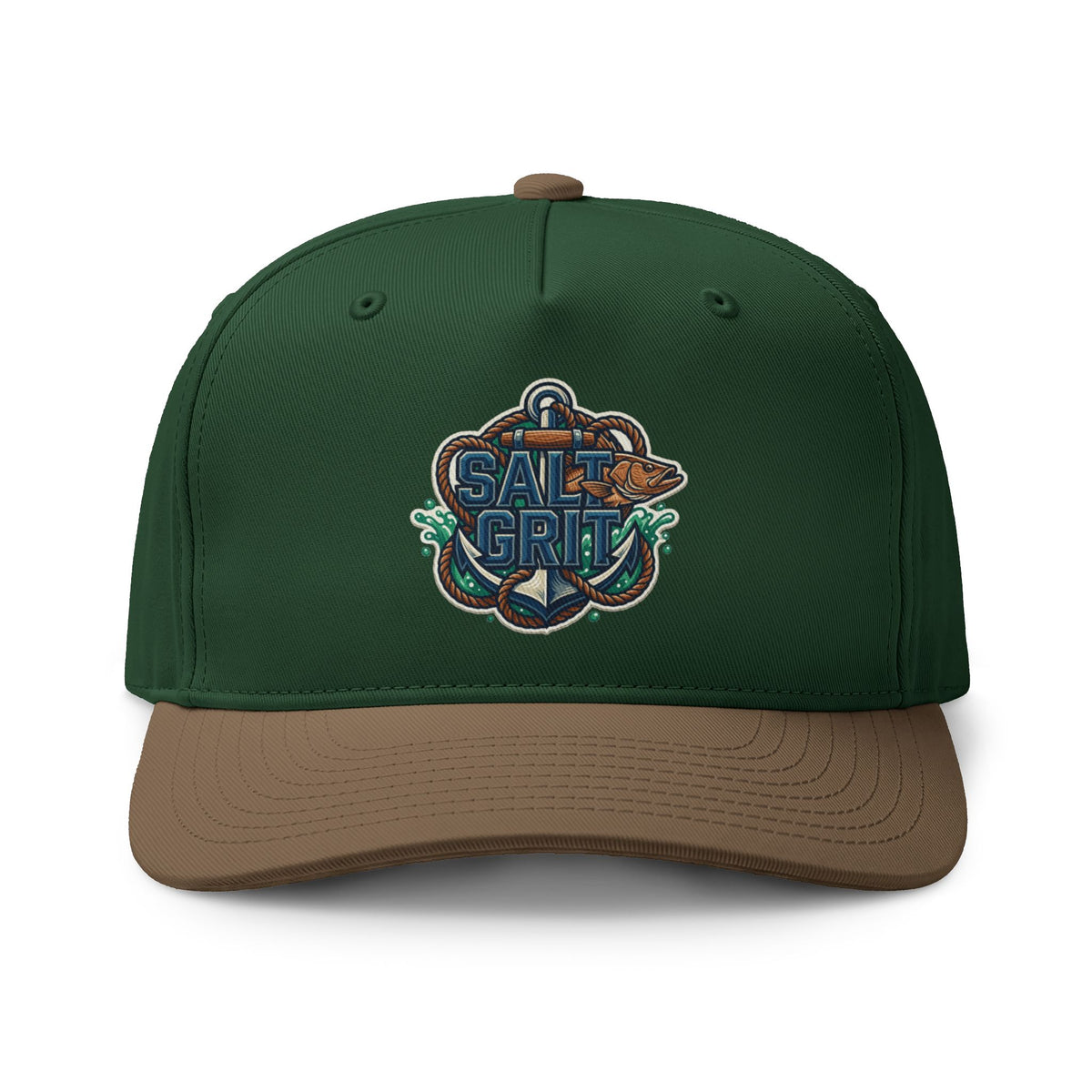 Salt & Grit Two-Tone Cap — Nautical Anchor Embroidered Trucker Hat