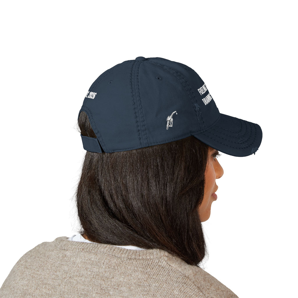 Distressed Dad Hat — "Fueling the System, Draining the Pockets" Embroidered Cap (Est. 2026)