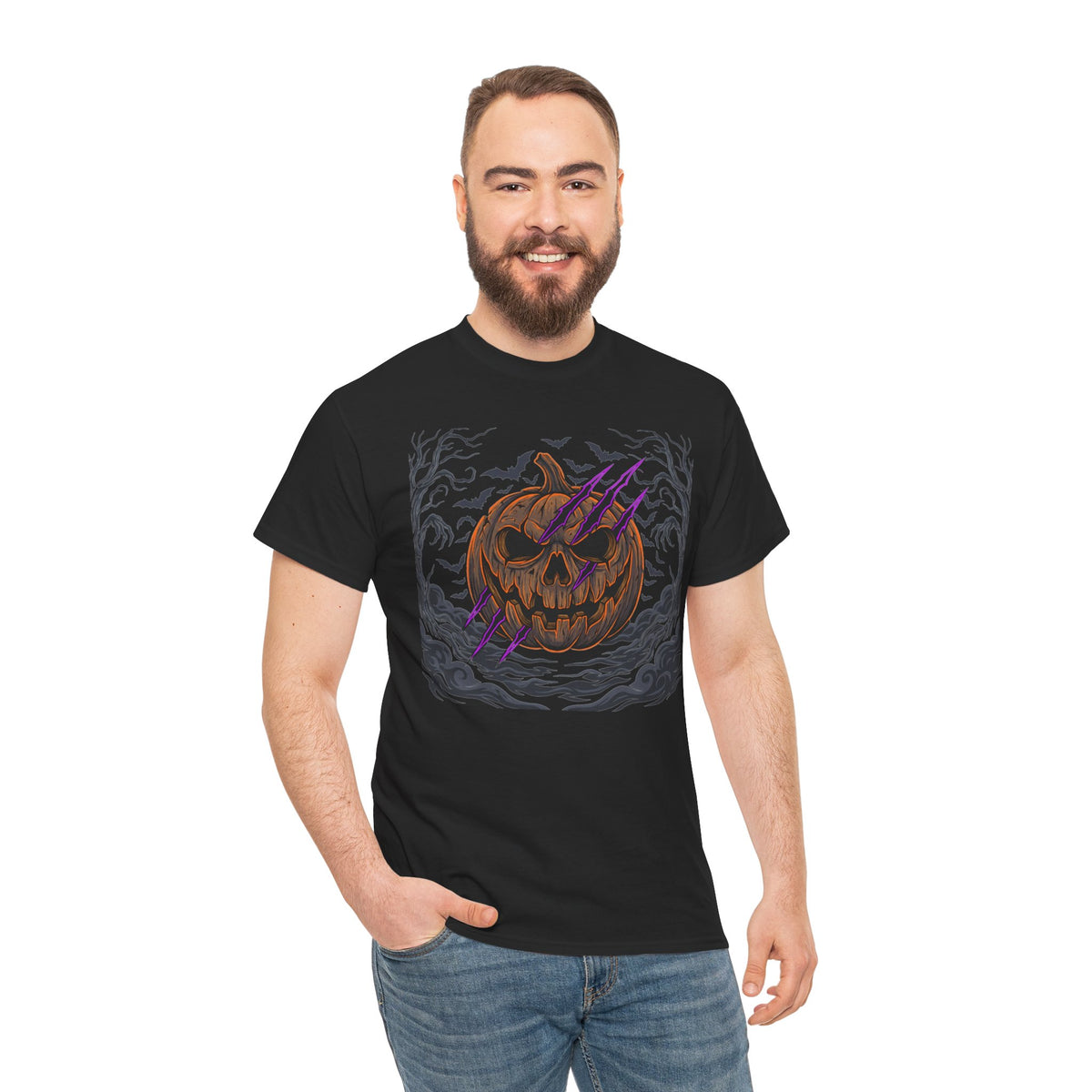 Jack-O'-Lantern Horror Tee — Creepy Pumpkin Gothic Halloween Shirt