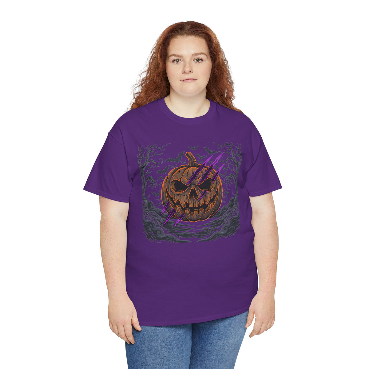 Jack-O'-Lantern Horror Tee — Creepy Pumpkin Gothic Halloween Shirt