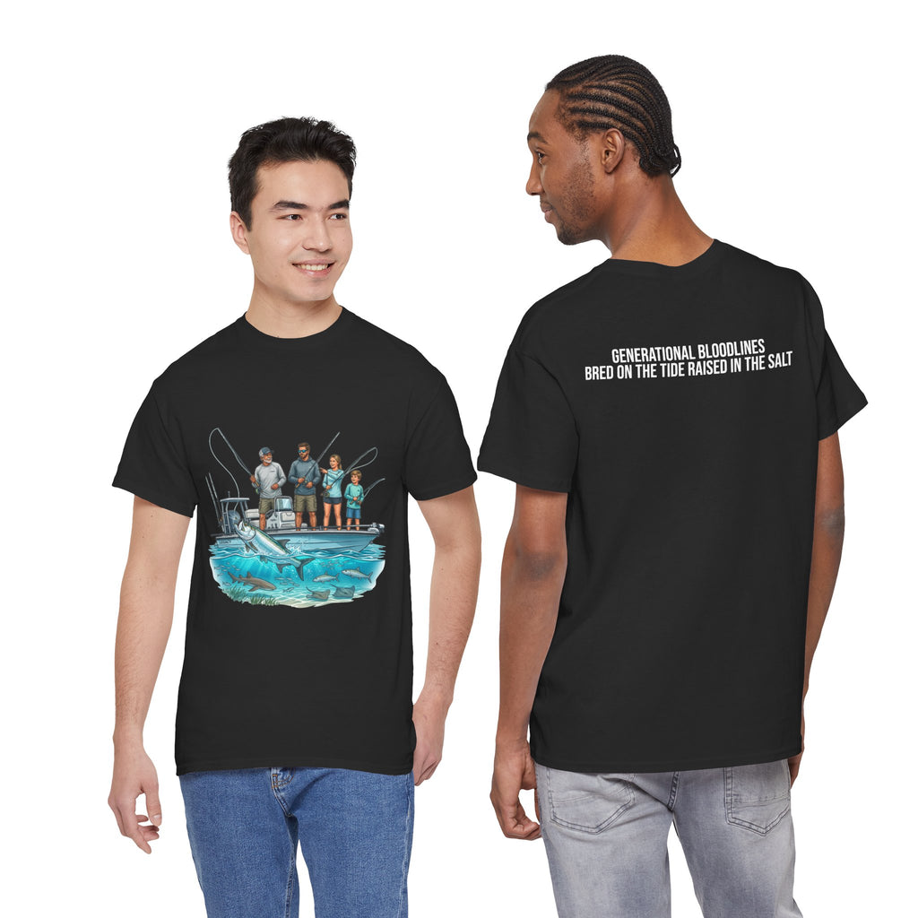 Fishing Family Tee - "Three Generations on the Flats" Graphic T-Shirt
