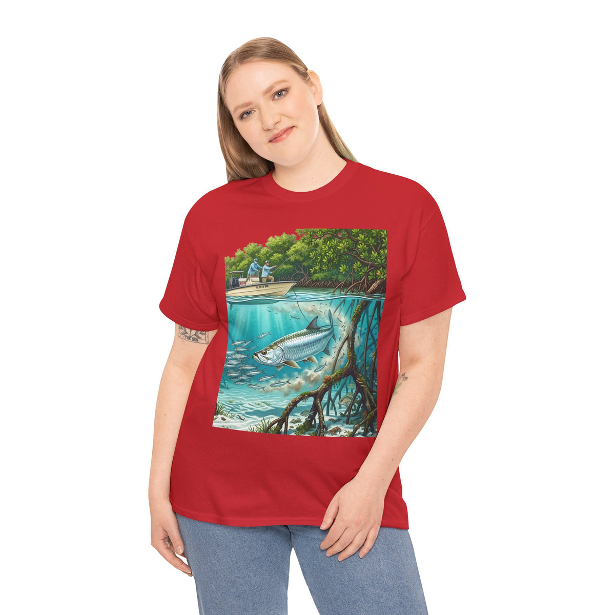 Fishing T-Shirt — "Back-Bay Rebel" Mangrove Born Graphic Tee
